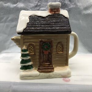Otagiri Hand Crafted Ceramic Holiday Teapot with Snowy Roof from Japan